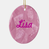 Roze gordijnglas, naam sierglas keramisch ornament (Rechts)