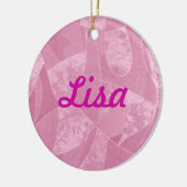 Roze gordijnglas, naam sierglas keramisch ornament (Links)