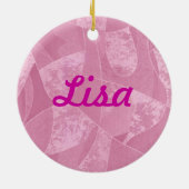 Roze gordijnglas, naam sierglas keramisch ornament (Achterkant)