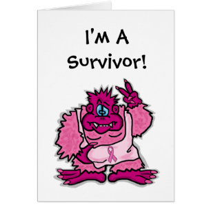 Roze Gorilla Breast Cancer Survivor Support Card