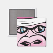 Roze Gorilla met Sweatband Magneet (Voorkant / Achterkant)