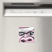 Roze Gorilla met Sweatband Magneet (Insitu (Vaatwasser))