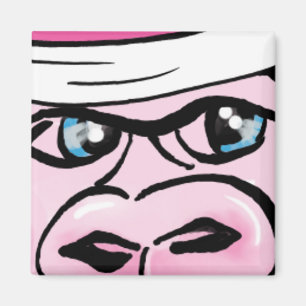Roze Gorilla met Sweatband Magneet
