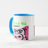 Roze Gorilla met Sweatband Mok (Voorkant links)