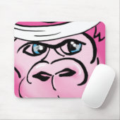 Roze Gorilla met Sweatband Muismat (Met muis)