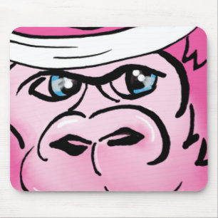 Roze Gorilla met Sweatband Muismat