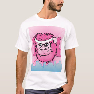 Roze Gorilla met Sweatband T-shirt