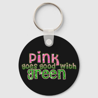 Roze goten met groen sleutelhanger