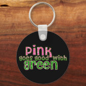 Roze goten met groen sleutelhanger (Voorkant)