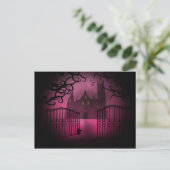 Roze Gothic castle Post Card Briefkaart (Staand voorkant)