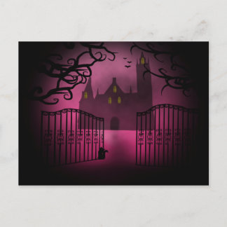 Roze Gothic castle Post Card Briefkaart