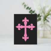 Roze Gothic Cross Briefkaart (Staand voorkant)