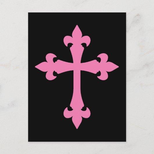Roze Gothic Cross Briefkaart (Voorkant)