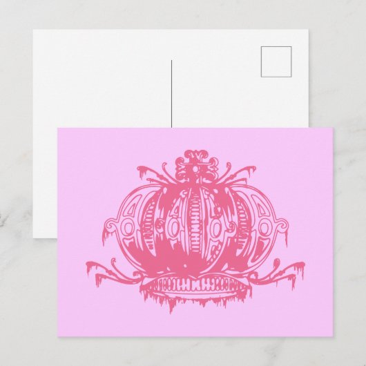 Roze gothic Decayed Crown Briefkaart (Voorkant / Achterkant)
