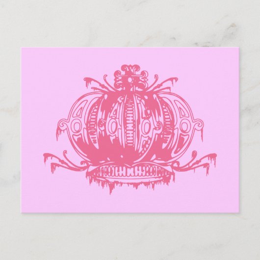 Roze gothic Decayed Crown Briefkaart (Voorkant)