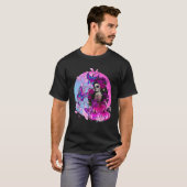 Roze Gothic Halloween Sugar Skull met Spiderweb T-shirt (Voorkant volledig)