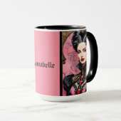 Roze Gothic Lady Coffee Mok (Voorkant rechts)