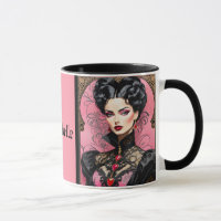 Roze Gothic Lady Coffee Mok