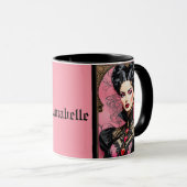 Roze Gothic Lady Coffee Mok (Voorkant rechts)