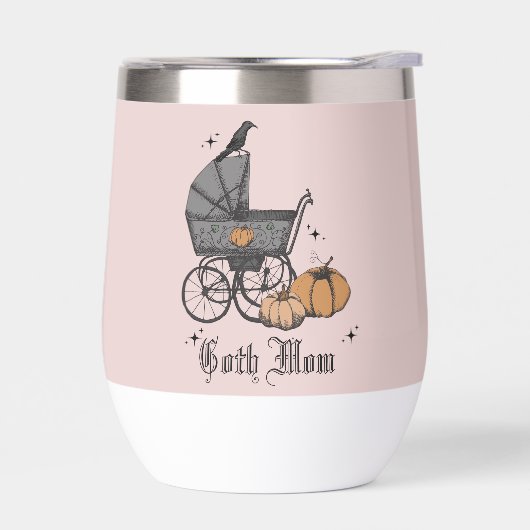Roze Gothic Mom Halloween Victoriaans Baby Carriag (Links)