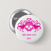 Roze Gothic schedel Ronde Button 5,7 Cm (Voorkant /achterkant)