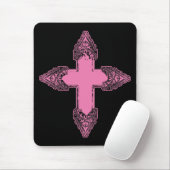 roze gothische kruis muismat (Met muis)