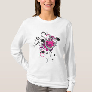 roze gothische schedel en ankerontwerp van vectork t-shirt