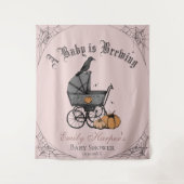 Roze Gotische Een Baby is Brouwen Baby shower Acht Wandkleed (Voorkant)