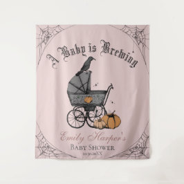Roze Gotische Een Baby is Brouwen Baby shower Acht Wandkleed