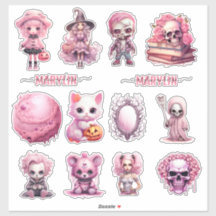 ROZE GOTISCHE HALLOWEEN AANGEPASTE CURSIEVE NAAM