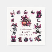 Roze gotische Halloween Baby shower Servet (Voorkant)