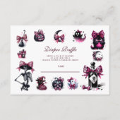 Roze Gotische Halloween Luier Raffle Informatiekaartje (Voorkant)
