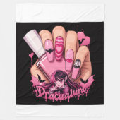 Roze Gotische Kawaii Nagelkunst Ontwerp Fleece Deken (Voorkant)
