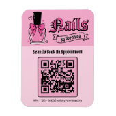 Roze Gotische Nageltechnicus QR-code Koelkastmagne Magneet (Verticaal)