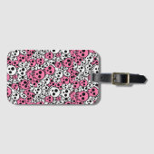 Roze Gotische Schedel Patroon Print Bagagelabel (Voorkant (horizontaal))