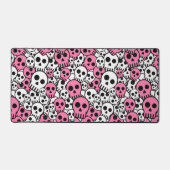 Roze Gotische Schedel Patroon Print Bureaumat (Voorkant)