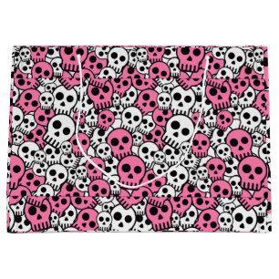 Roze Gotische Schedel Patroon Print Groot Cadeauzakje