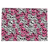 Roze Gotische Schedel Patroon Print Groot Cadeauzakje (Achterkant)