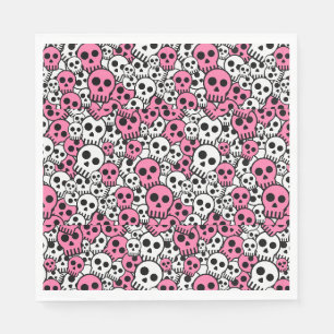 Roze Gotische Schedelpatroonprint Servet