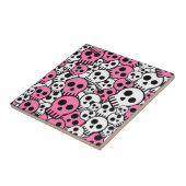 Roze Gotische Schedelpatroonprint Tegeltje (Zijkant)