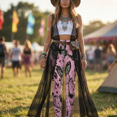 Roze Gotische Vlinder Spinnenweb Leggings