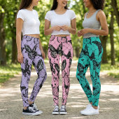 Roze Gotische Vlinder Spinnenweb Leggings