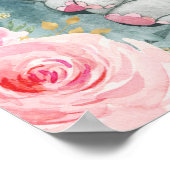 Roze goual olifant Eucalyptus Welkom Poster (Hoek)