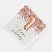 Roze Goud 1e Verjaardagsfeestje Servet (Hoek)