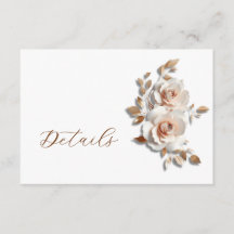 Roze Goud 3D Bloemige Trouwdetails