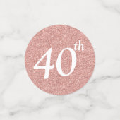 Roze Goud 40e Verjaardag Foto Tafel Confetti (Kleine voorkant)