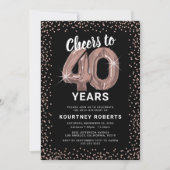 Roze Goud 40e Verjaardag Kaart (Voorkant)