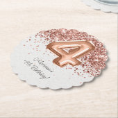 Roze Goud 4e Verjaardagsfeestje Kartonnen Onderzetters (Gekanteld)