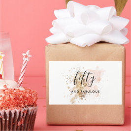 Roze goud 50 en verbluffend 50e verjaardag rechthoekige sticker