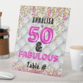 Roze Goud 50 Fantastische 50ste Verjaardag Reclamebord Met Voetstuk (Insitu)